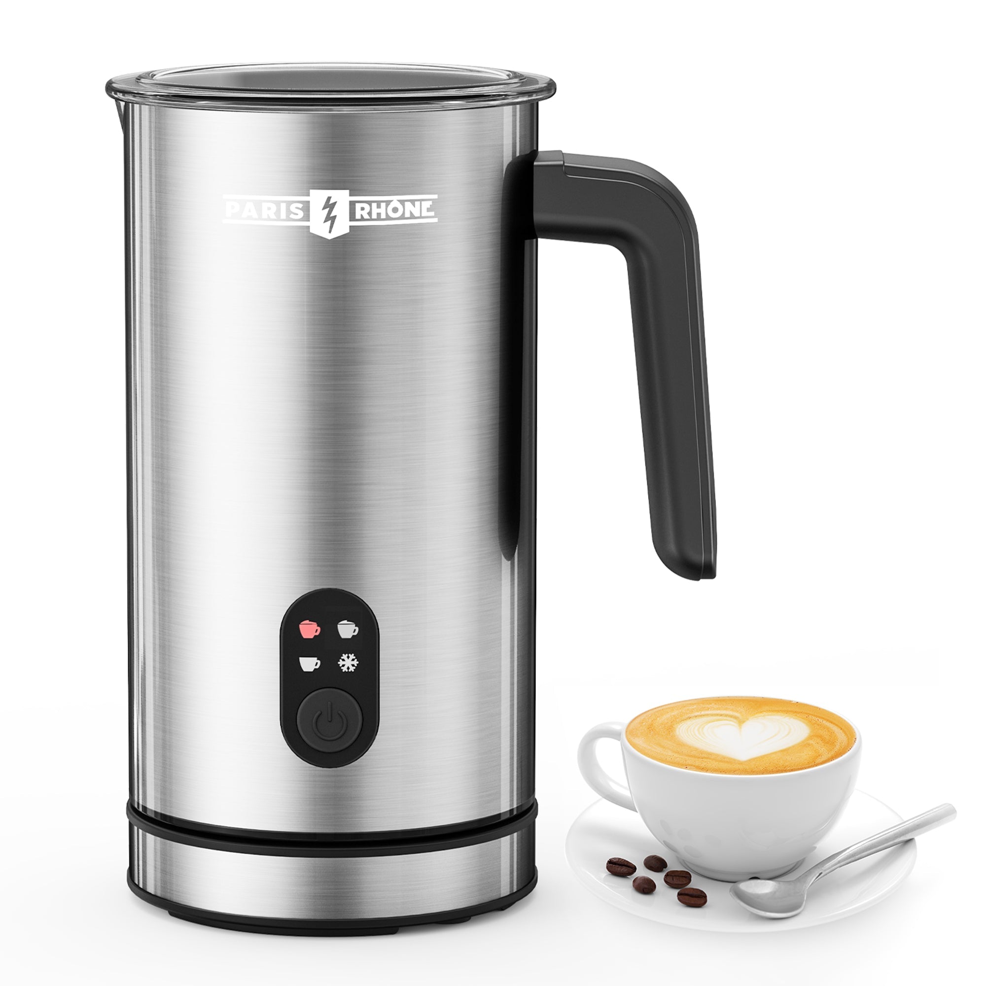 PARIS RHÔNE MF011 Milchaufschäumer Elektrisch, Paris Rhône Milchschäumer 300ml, 4-in-1 Automatischer Milchbehälter für Heißer 2024