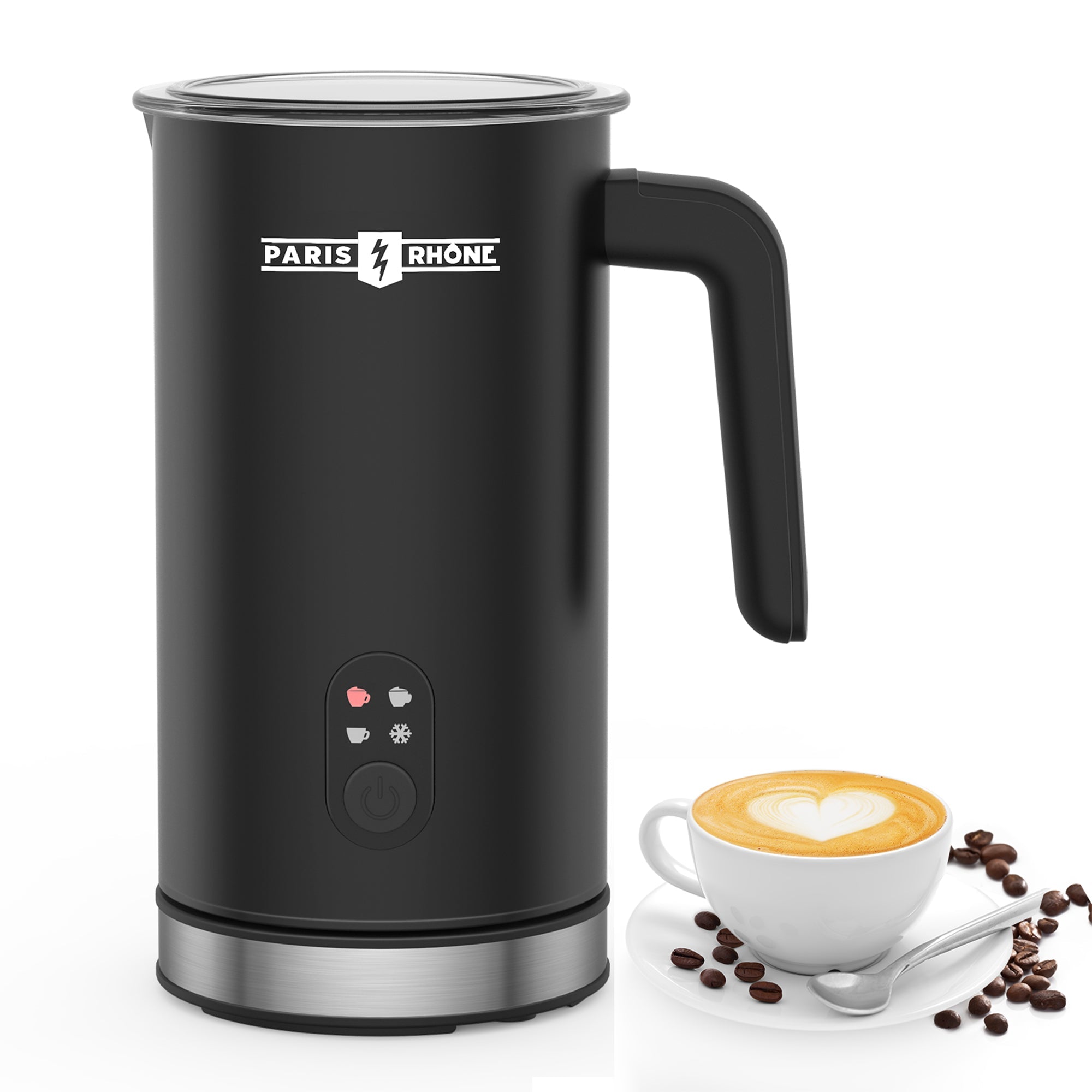 PARIS RHÔNE MF011 Milchaufschäumer Elektrisch, Paris Rhône Milchschäumer 300ml, 4-in-1 Automatischer Milchbehälter für Heißer 2024