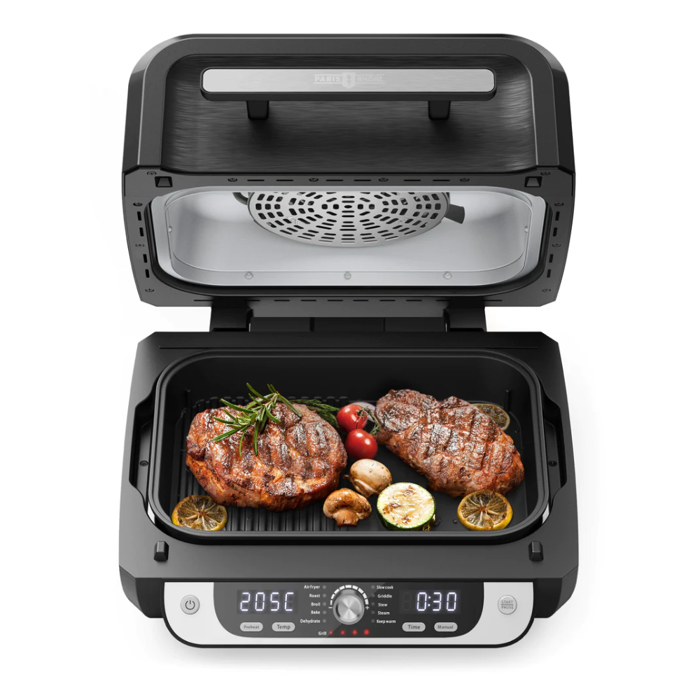 PARIS RHÔNE BG002 Kontaktgrill & Heißluftfritteuse, Indoor Grill und Air Fryer Combo Elektro 2024