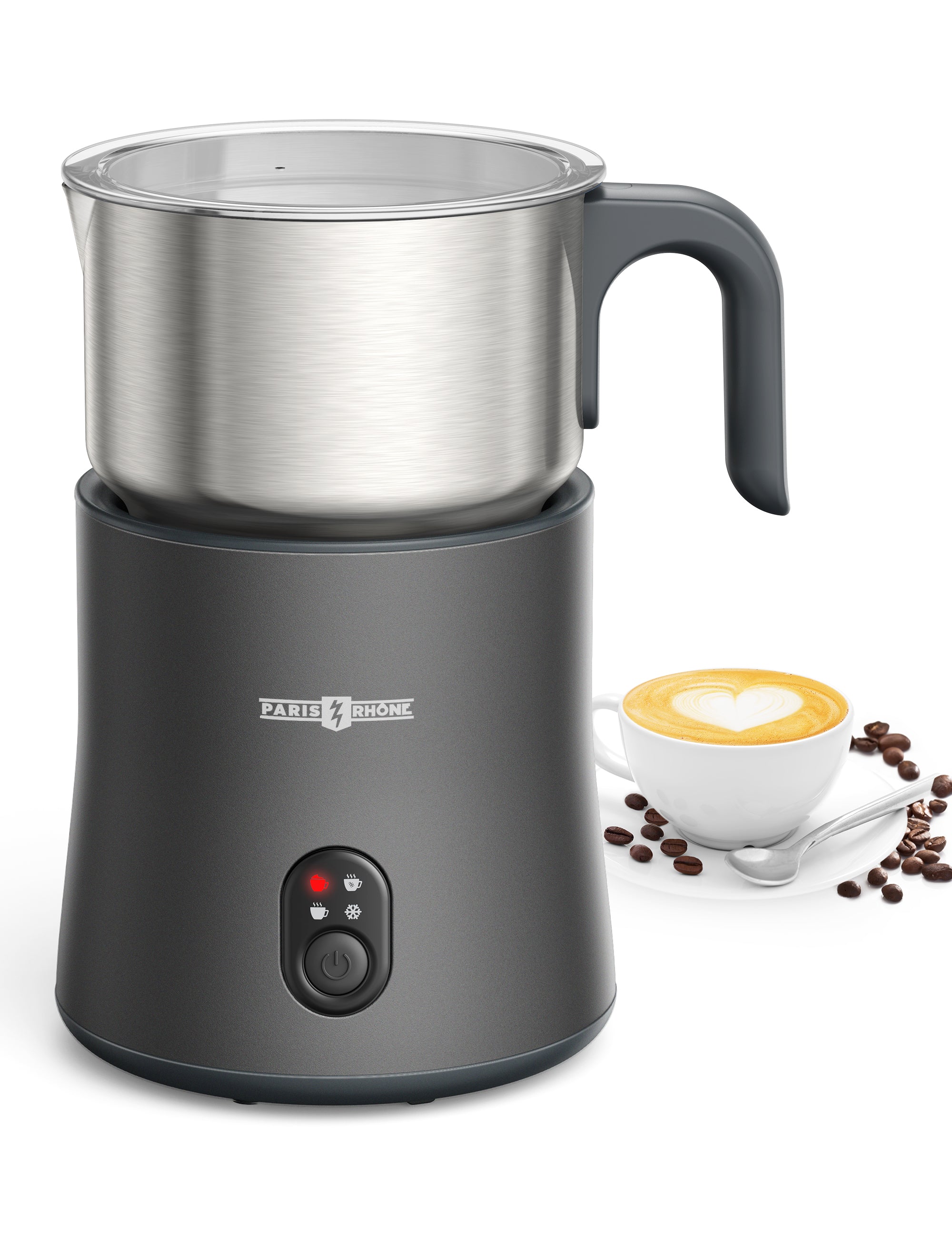 Milchaufschäumer Elektrisch Induktion 4-in-1, 500ml Milchschäumer Spülmaschinenfest