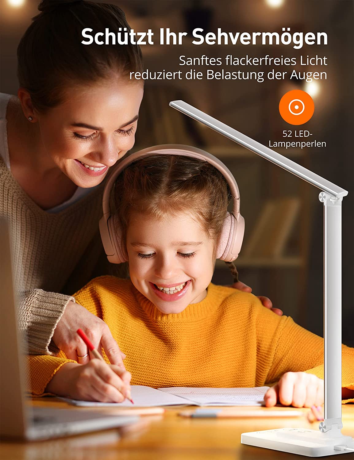 sympa desk lamp LED metal with wireless charger, 5 color modes, 5 brightness levels Table lamp