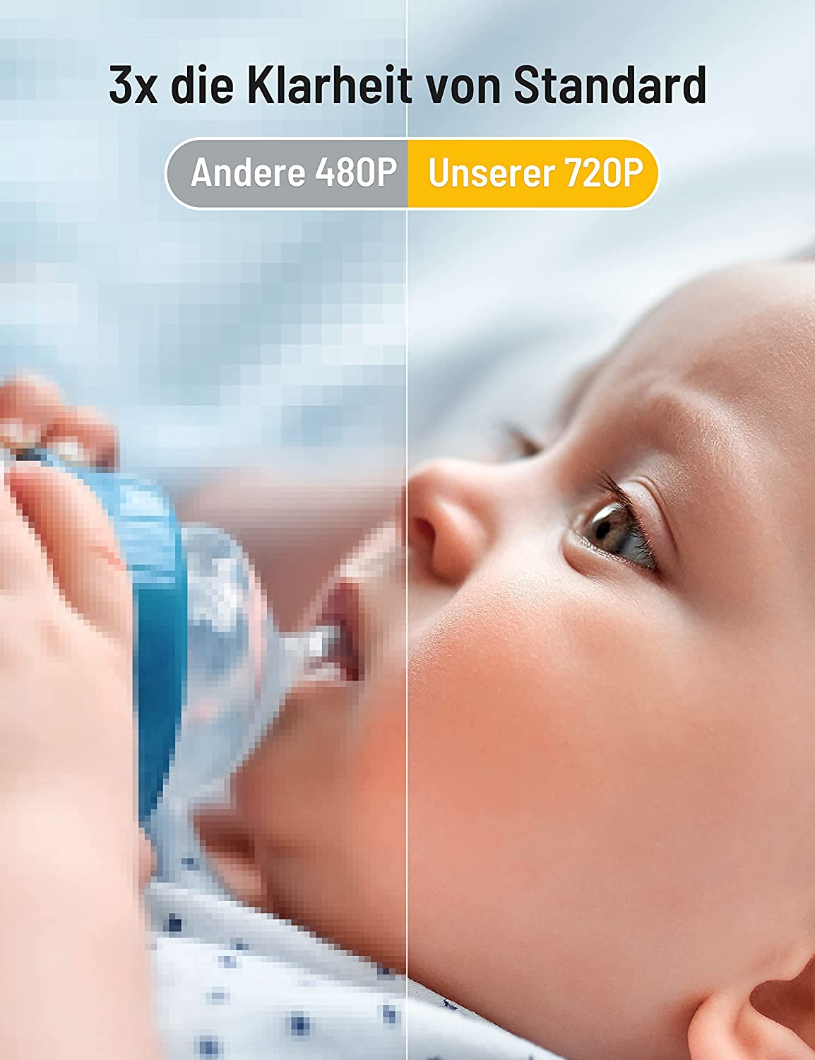 PARIS RHÔNE IH003 Babyphone mit Kamera 720P, Video Baby Monitor mit 5 Zoll großes Display, Bewegungs- und Geräuscherkennung
