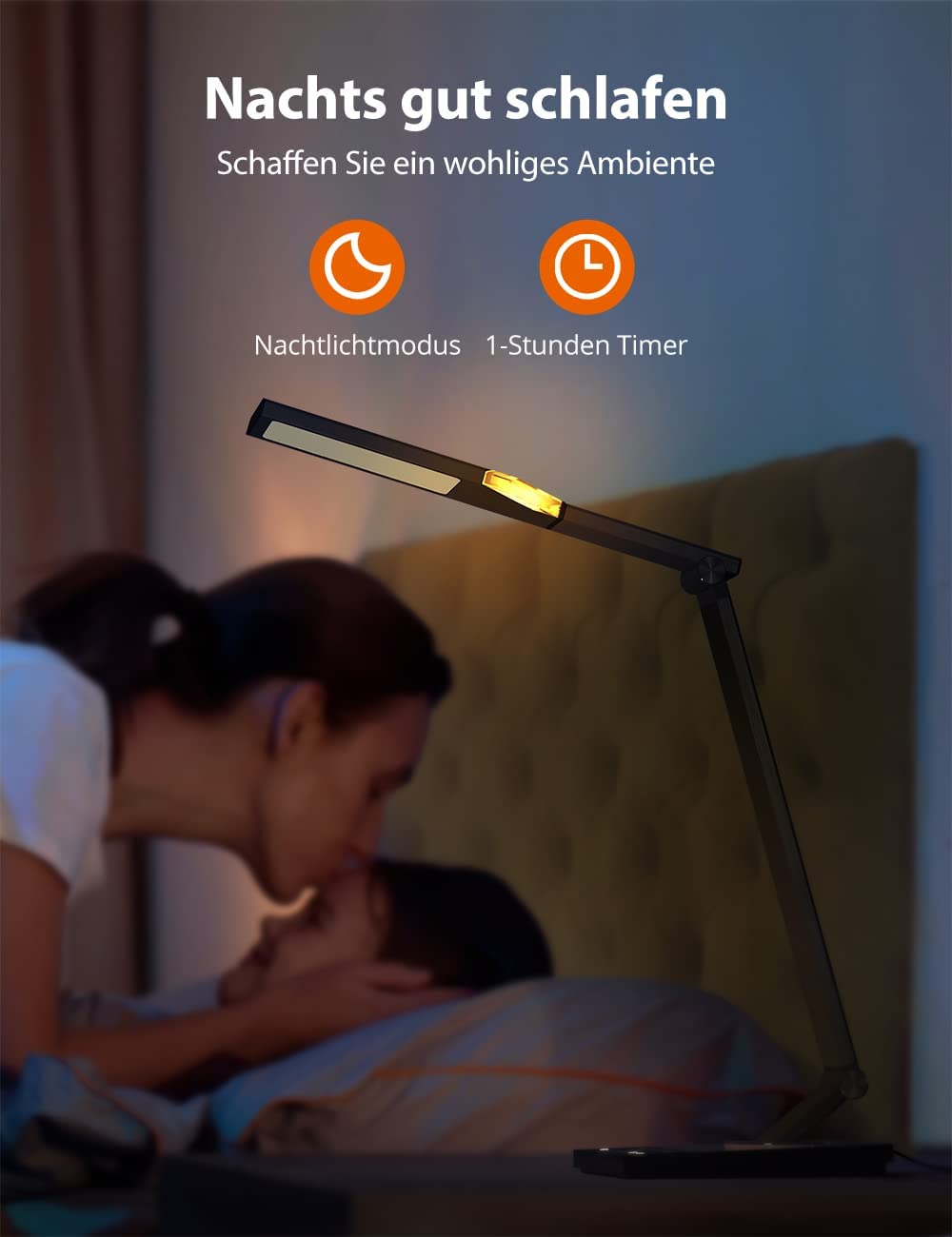 Sympa desk lamp LED metal table lamp with night light, modern office lamp, eye care table lamp