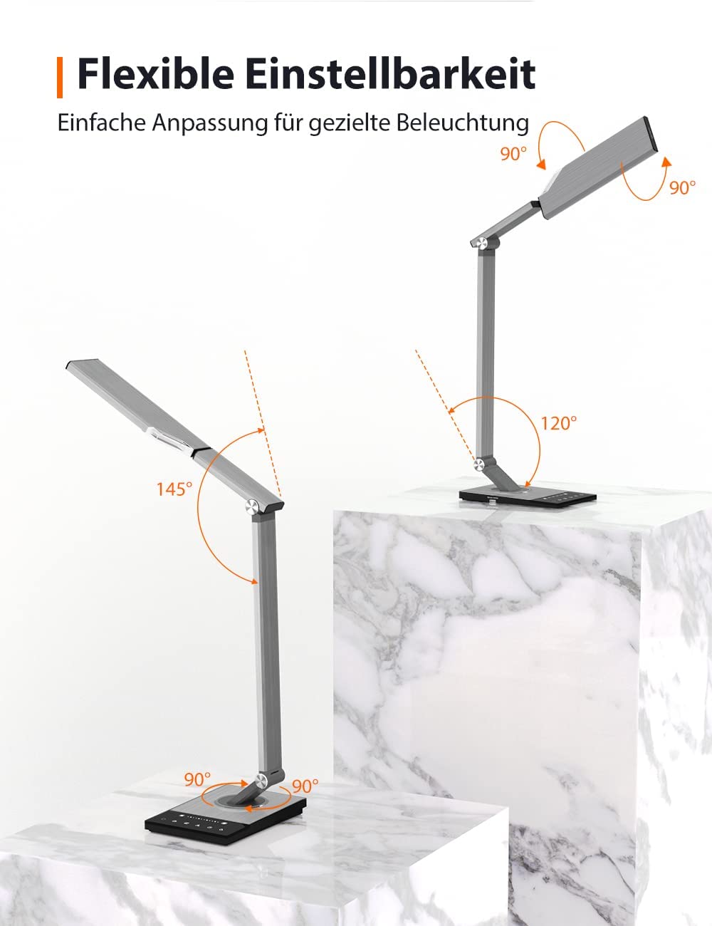 Sympa desk lamp LED metal table lamp with night light, modern office lamp, eye care table lamp