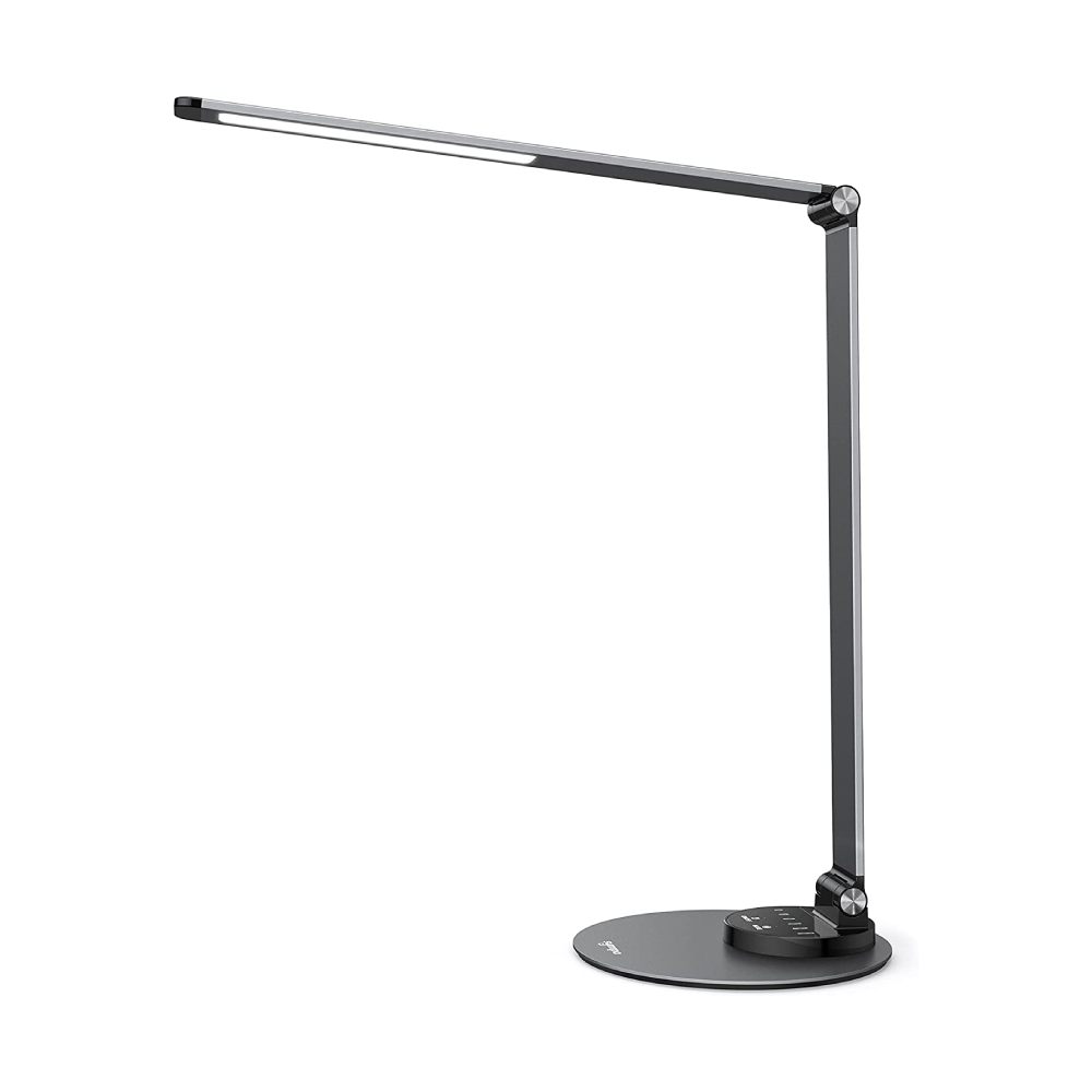 Sympa Schreibtischlampe LED Metall, Dimmbare Tischlampe, 3 Farbmodi, 6 Helligkeitsstufen