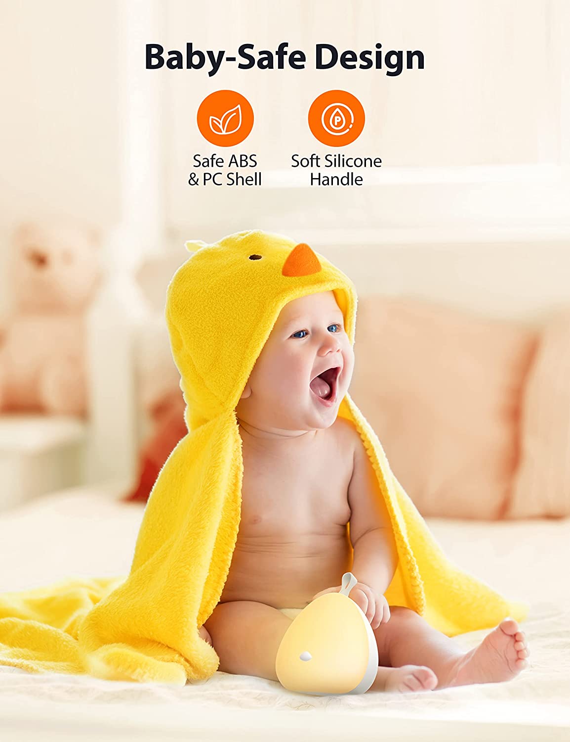 Baby night light, Sympa 2 in 1 LED night light children touch control with sleep mode