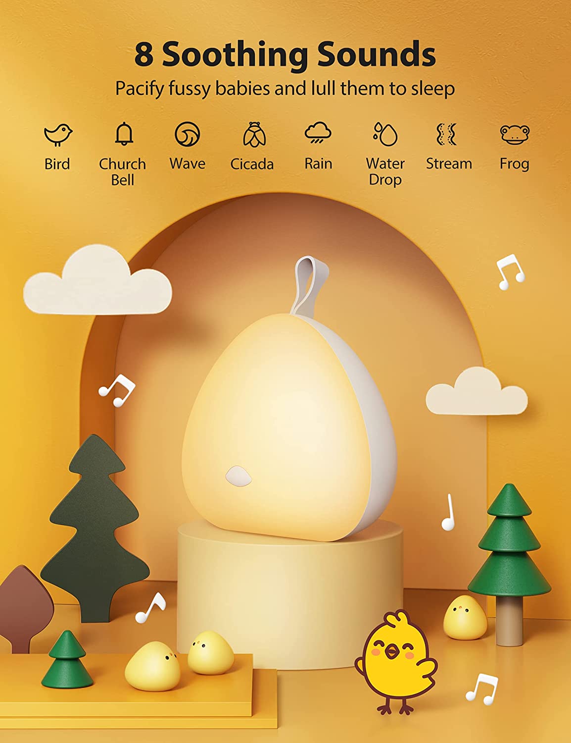 Baby night light, Sympa 2 in 1 LED night light children touch control with sleep mode