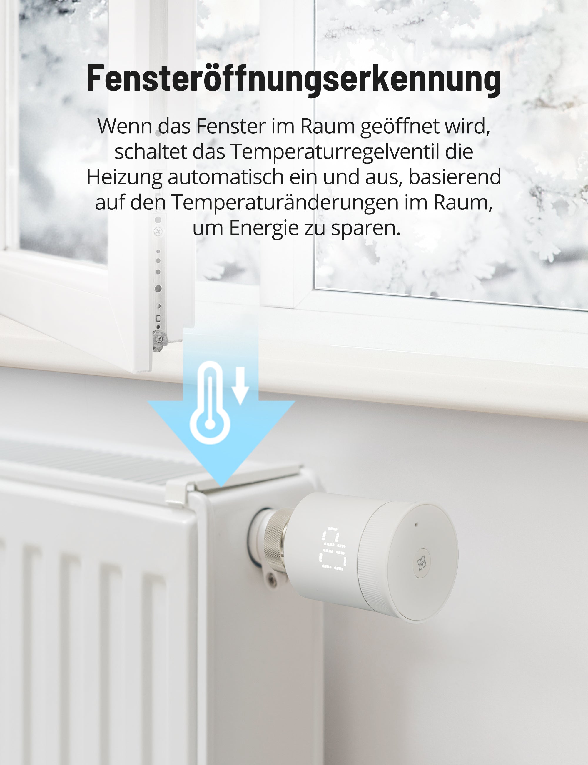 Smart Heizkörperthermostat, WLAN Thermostat Heizung per Tuya App mit Amazon Alexa und Google Assistant, LED-Display, Zigbee Programmierbar Heizungsthermostat, 6 Adapter