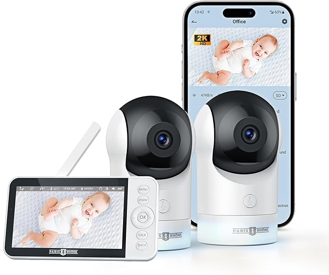 Paris Rhône 2K HD Video-Babyphone BBM002 mit intelligenter App 2024