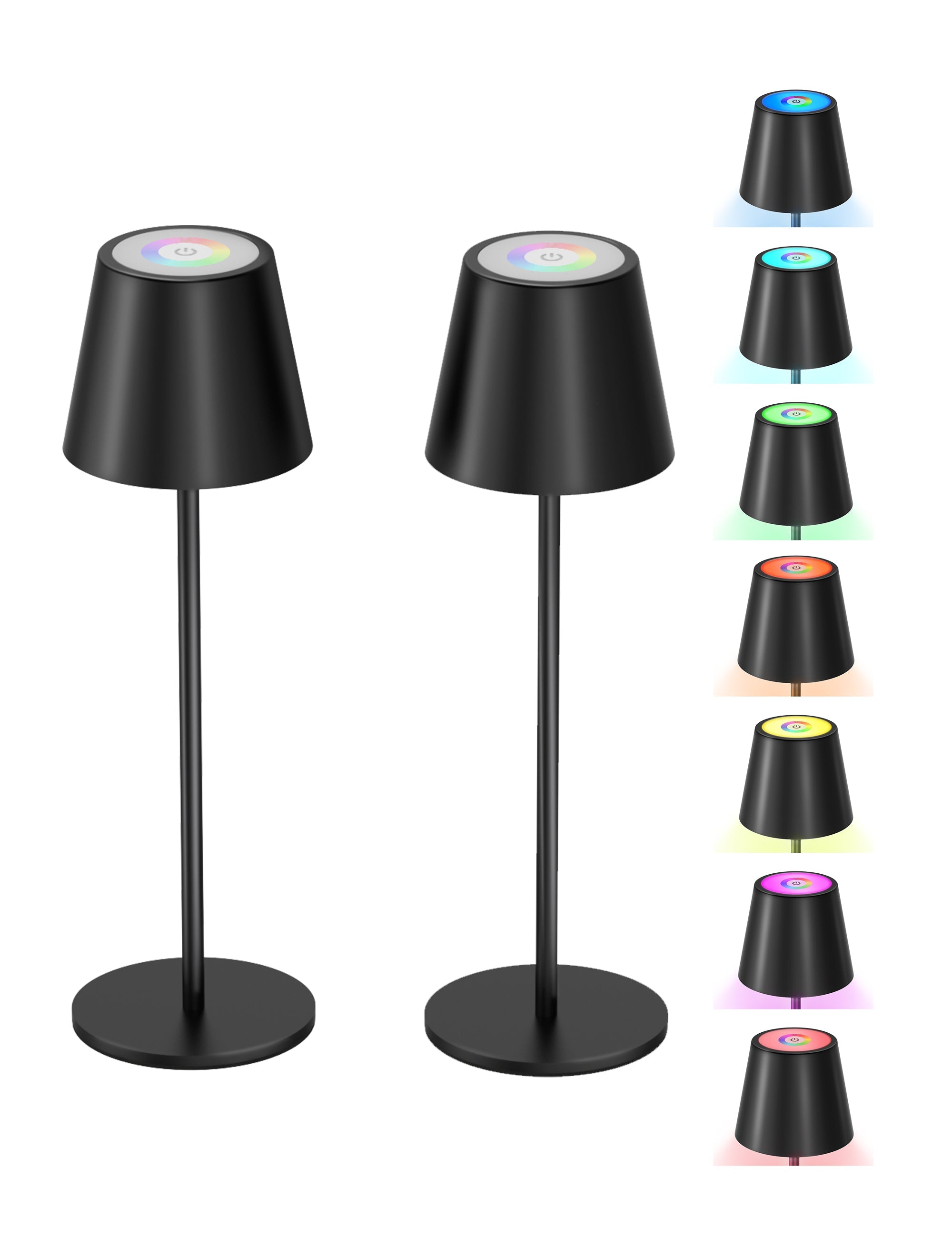 Sympa LED Tischleuchte Kabellos DL052, Nachttischlampe Dimmbare mit 7 Farben RGB-Modus 2024