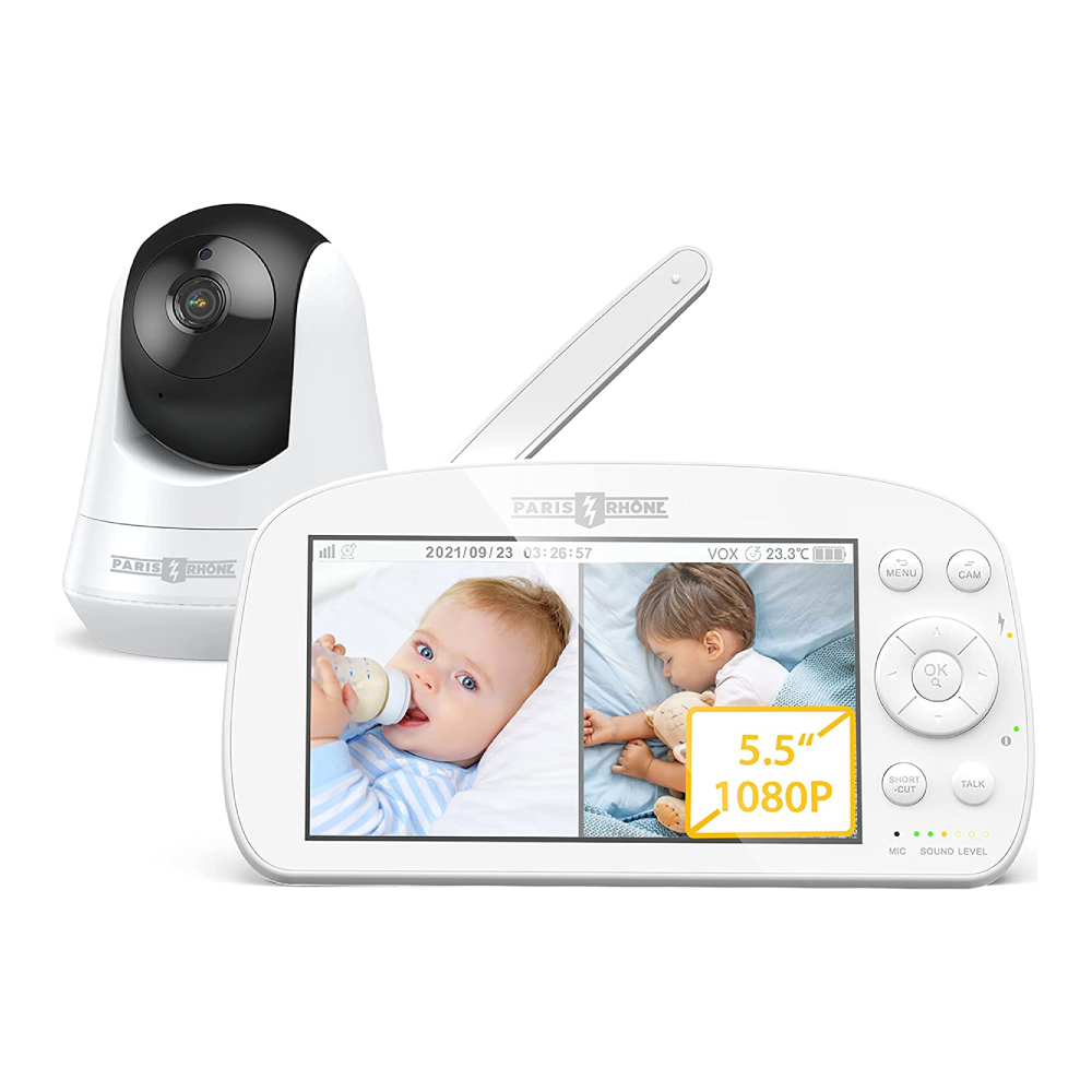 PARIS RHÔNE IH004 Babyphone mit Kamera 1080P, 5.5 Zoll großes Display Video Baby Monitor 2023