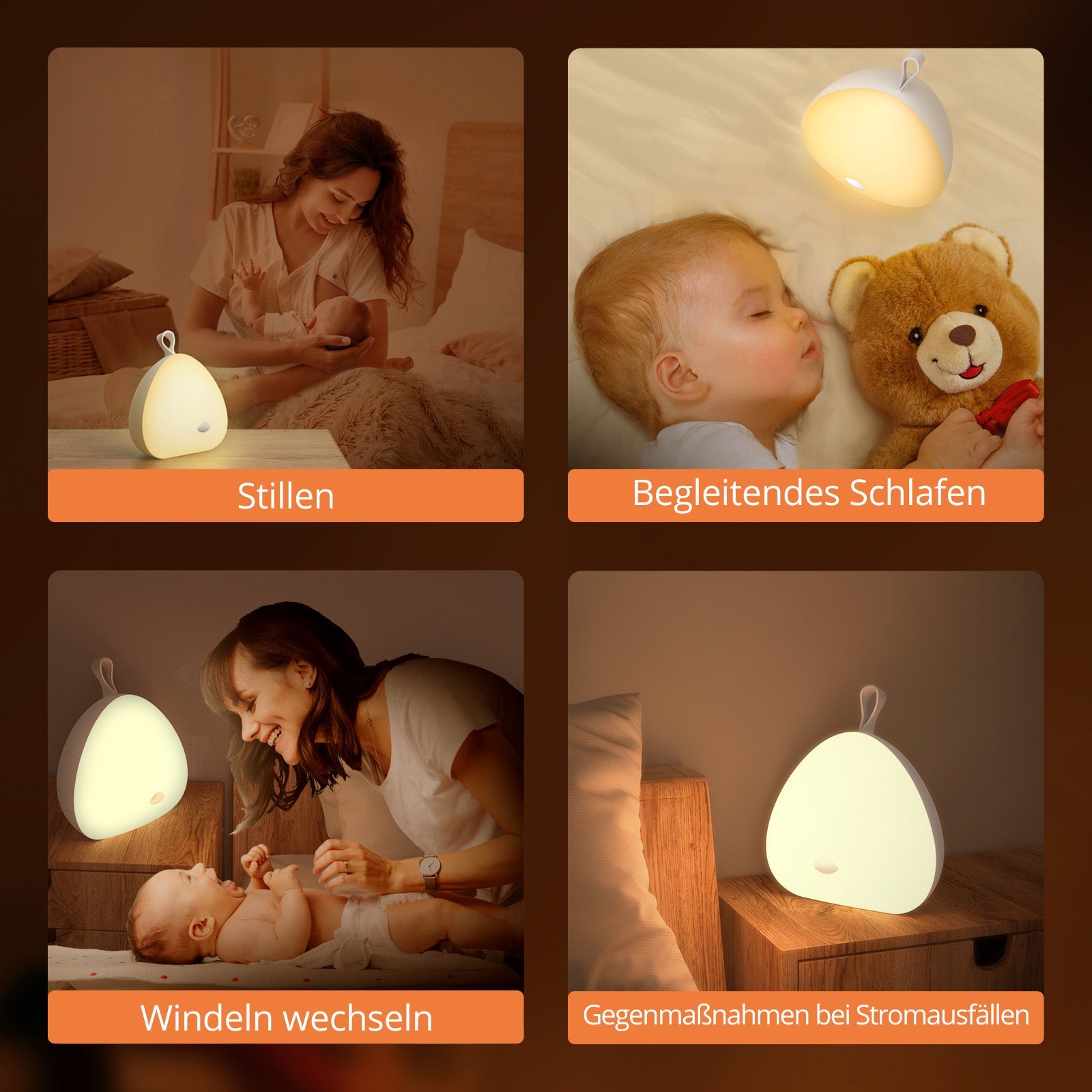 Sympa Nachtlicht für Kinder, Baby-Nachtlicht mit drei Farbtemperaturen